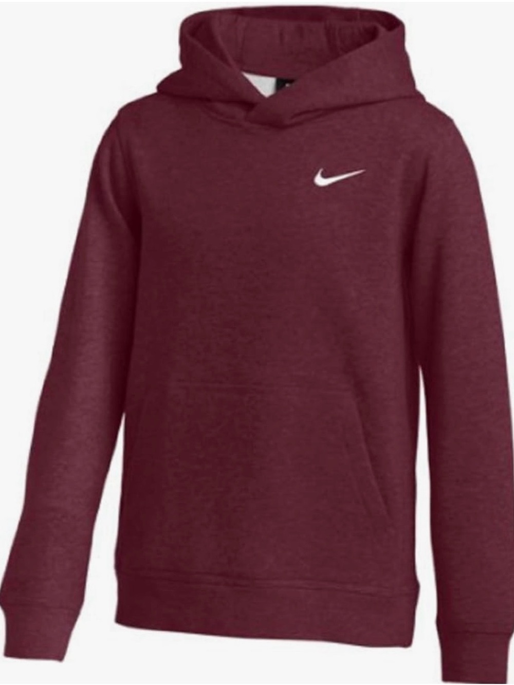 Nike Kids Maroon Hooded Pullover with White Swoosh